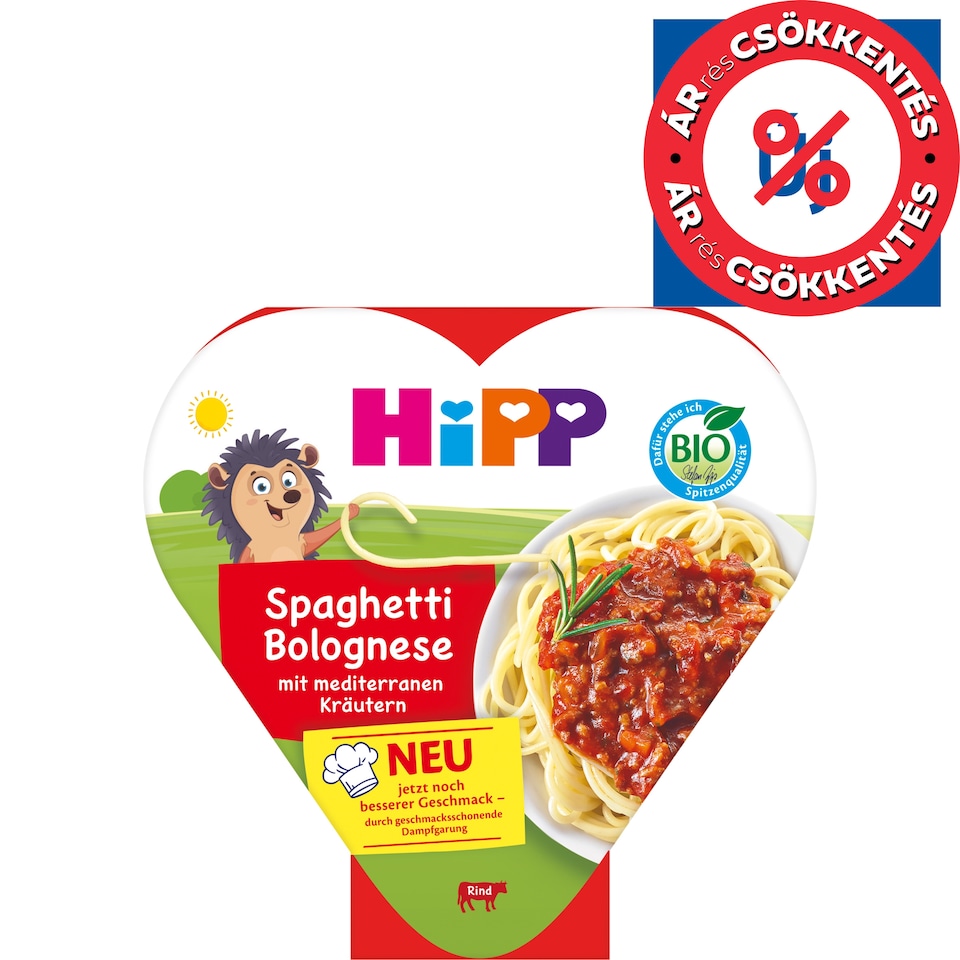 Hipp bio bolognai spagetti mediterrán fűszerekkel 1 éves kortól 250 g