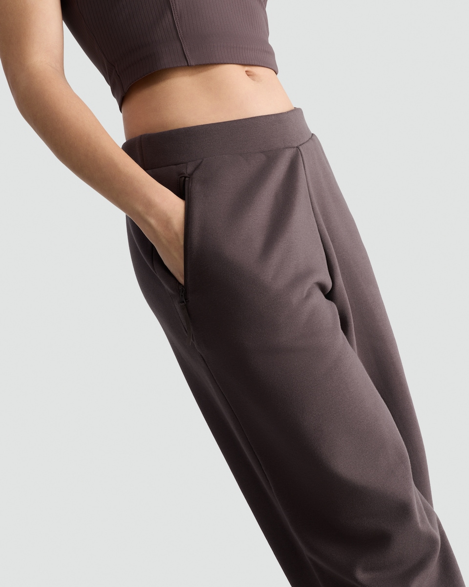 image 1 of F&F Active Wide Leg Co-ord Joggers in Brown