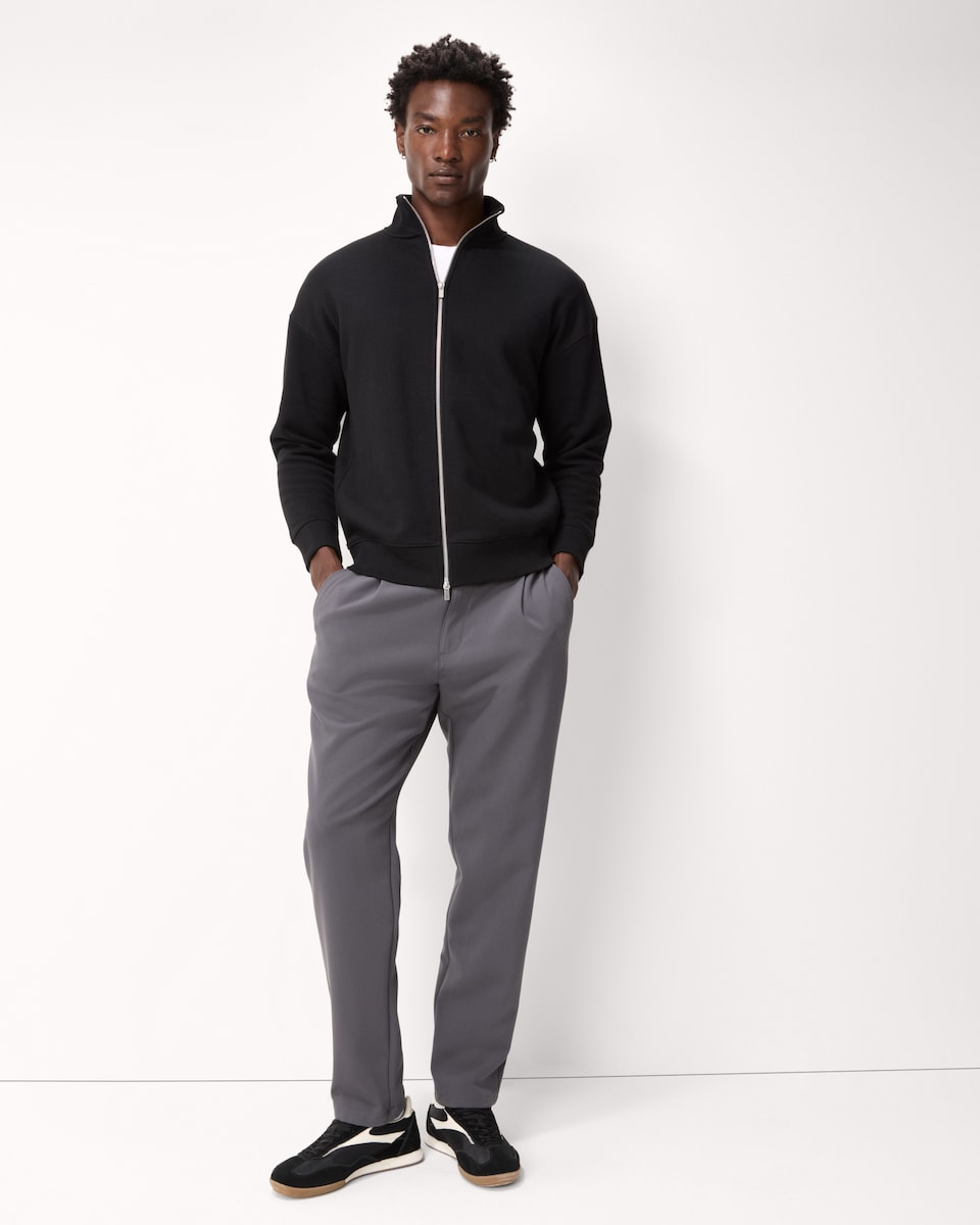 image 1 of F&F Cotton Rich Zip Up Sweatshirt in Black