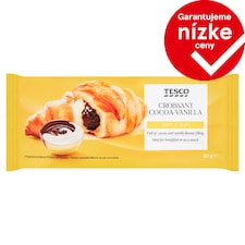 Tesco Croissant s kakaovou náplňou a s náplňou s vanilkovou príchuťou 60 g