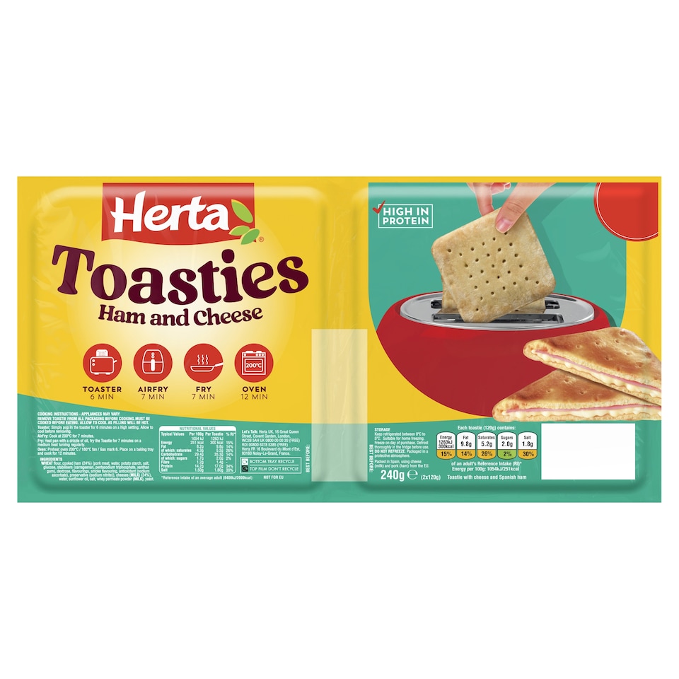 Herta 2x Ham & Cheese Toasties 240g