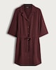 image 4 of F&F Button Through Collared Shirt Dress in Burgundy