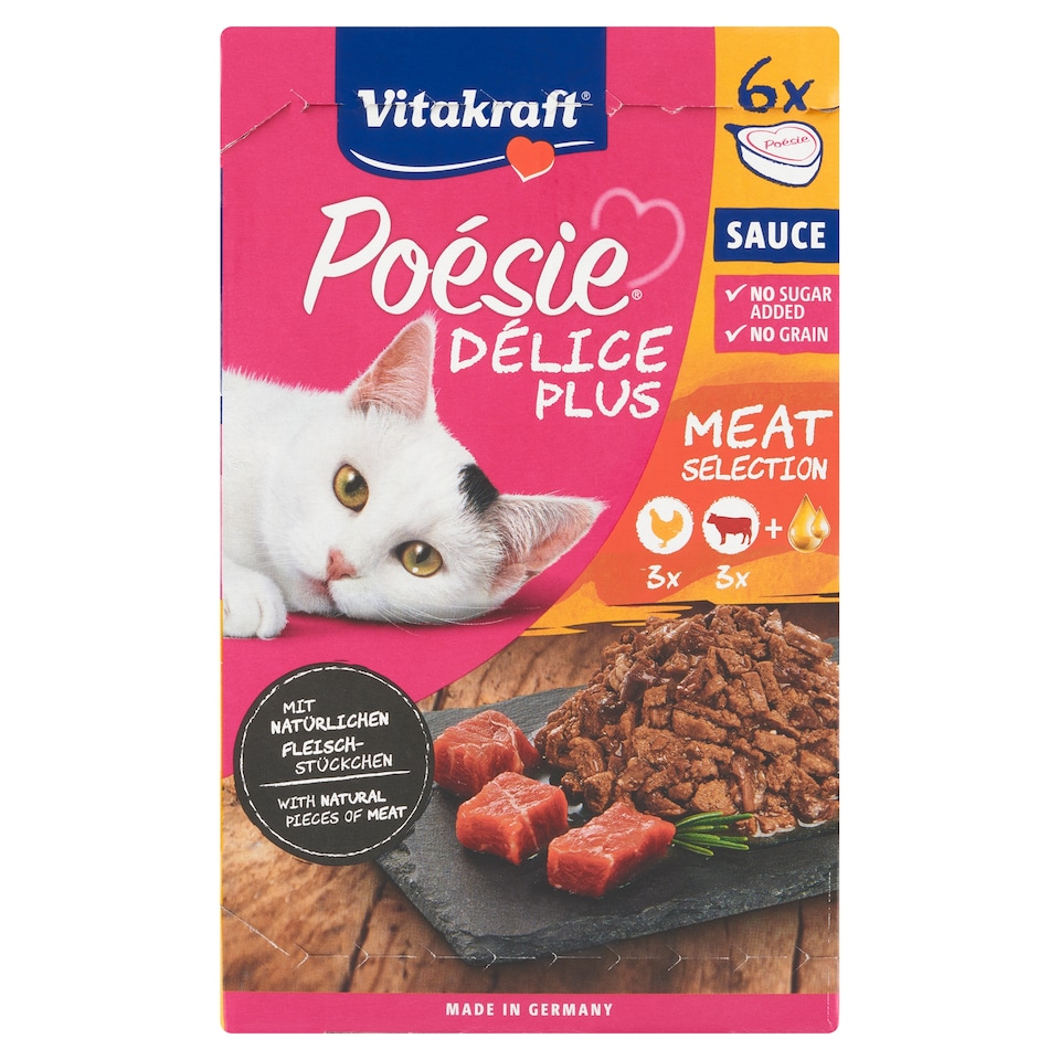 Obrázek 1 pro produkt Vitakraft Poésie Délice Plus kompletní krmivo pro dospělé kočky 6 x 85g (510g)