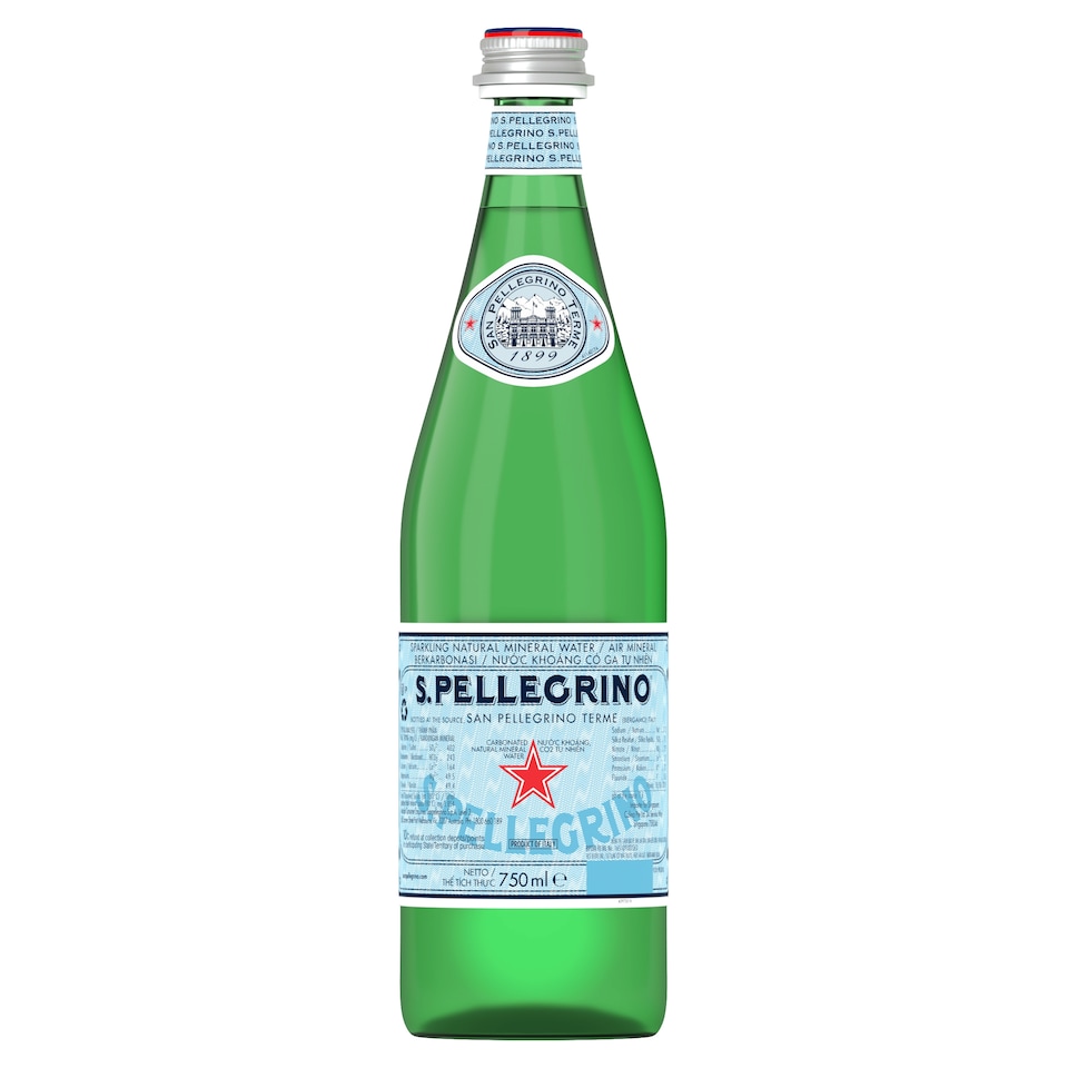 image 1 of San Pellegrino Sparkling Natural Mineral Water Glass Bottle 750ml