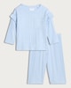 image 1 of F&F Baby Cosy Textured Ruffle Top and Trousers Set in Blue