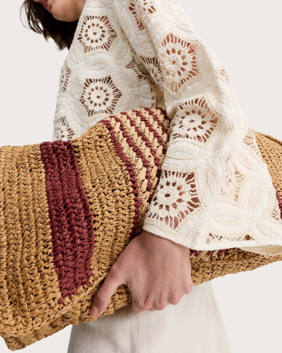 image 1 of F&F Pure Cotton Crochet Look Top in Neutral