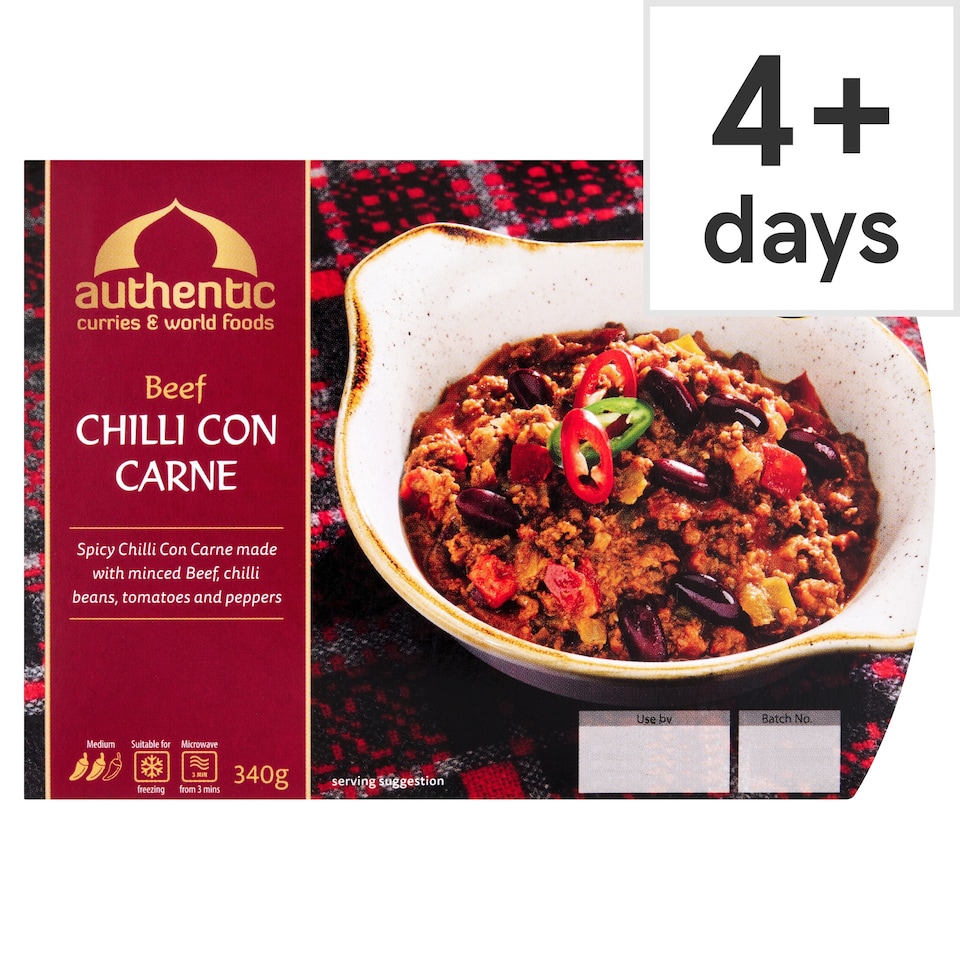 Authentic Curries & World Foods Beef Chilli Con Carne 340g