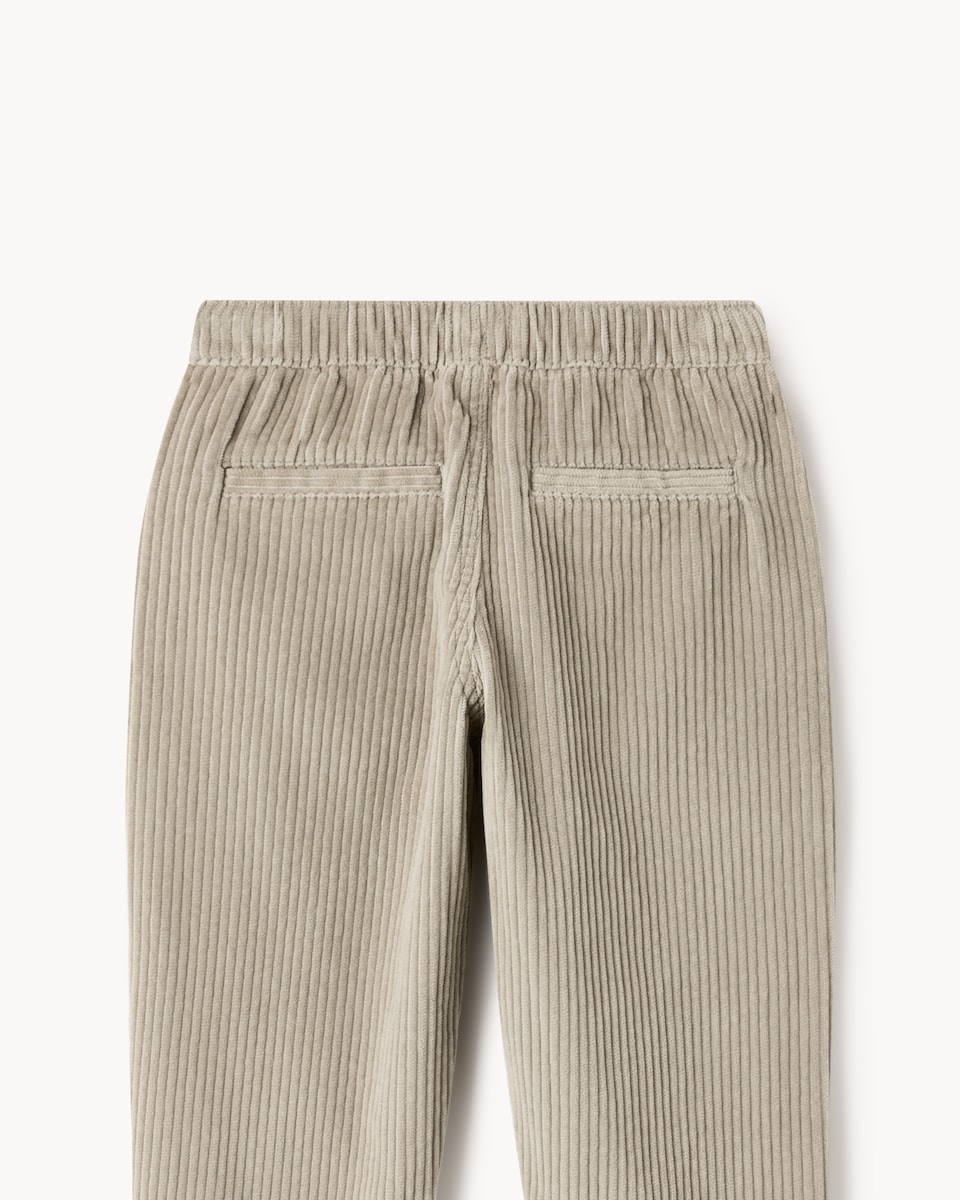 image 1 of F&F Boys Pure Cotton Corduroy Trousers in Stone