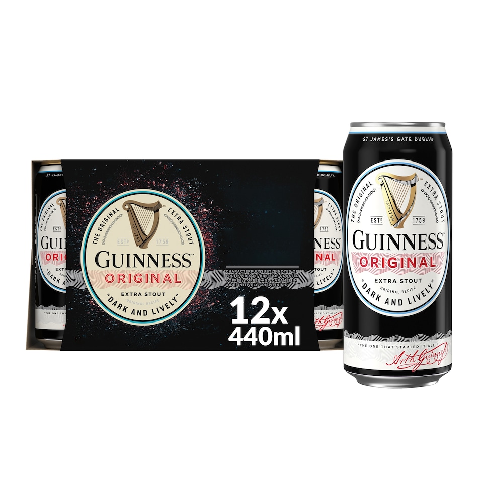 image 1 of Guinness Original Stout Beer Can 4.2% Vol 12x440ml