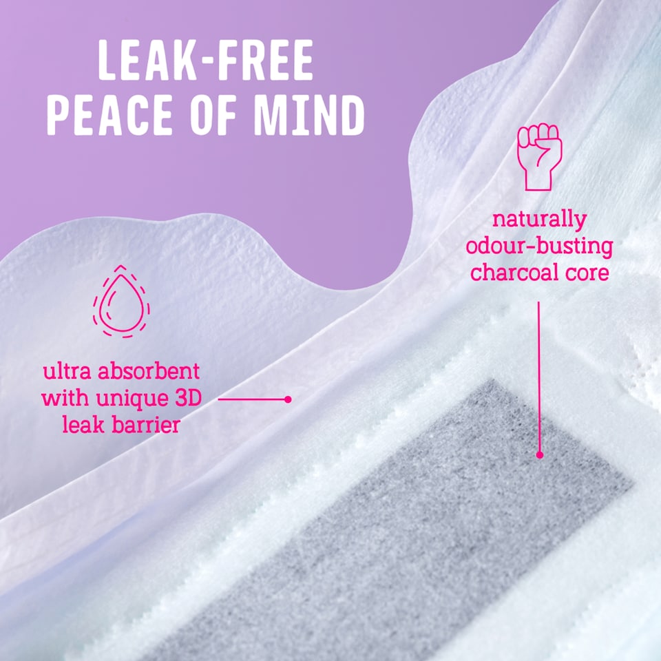 image 1 of Flo Sensitive Bladder Bamboo Long Pads with Wings (14 pads) - Discreet, Medium Incontinence, Ultra Thin + Hypoallergenic