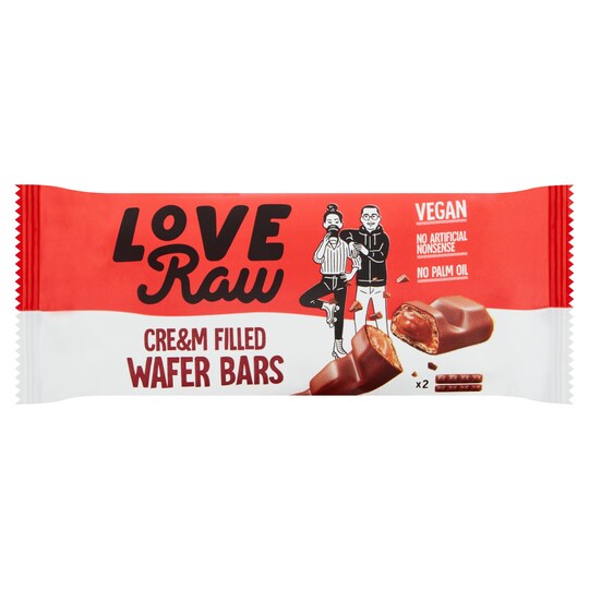 Love Raw Vegan Milk Chocolate Cream Wafer Bar 43G Tesco Groceries