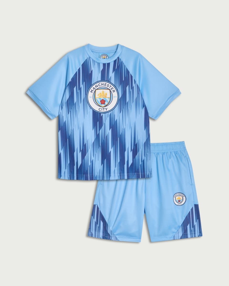 image 1 of Manchester City 2-Piece T-Shirt and Shorts Set in Blue