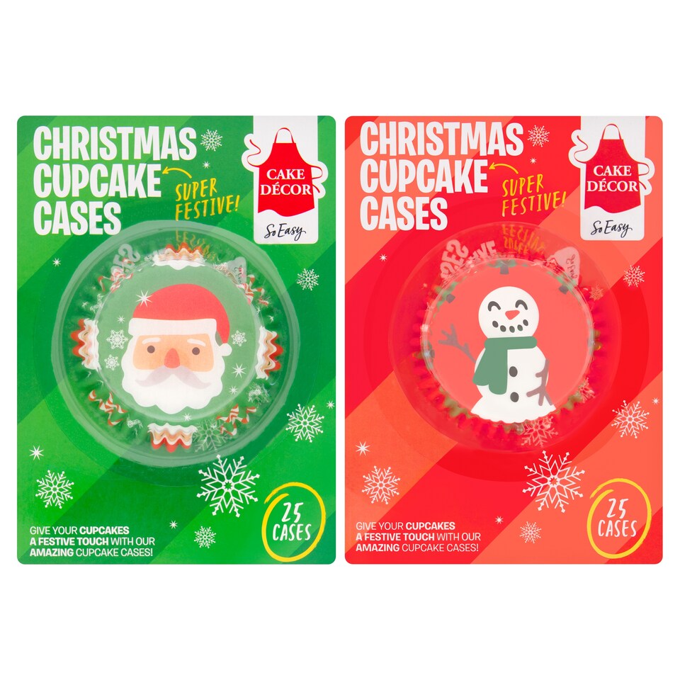 Cake Decor Christmas Cupcake Cases 25 Pack