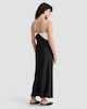 image 3 of The F&F Edit Satin Bow Detail Strappy Slip Dress in Black