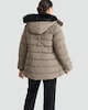 image 4 of F&F Faux Fur Trim Hooded Shower Resistant Puffer Coat in Khaki