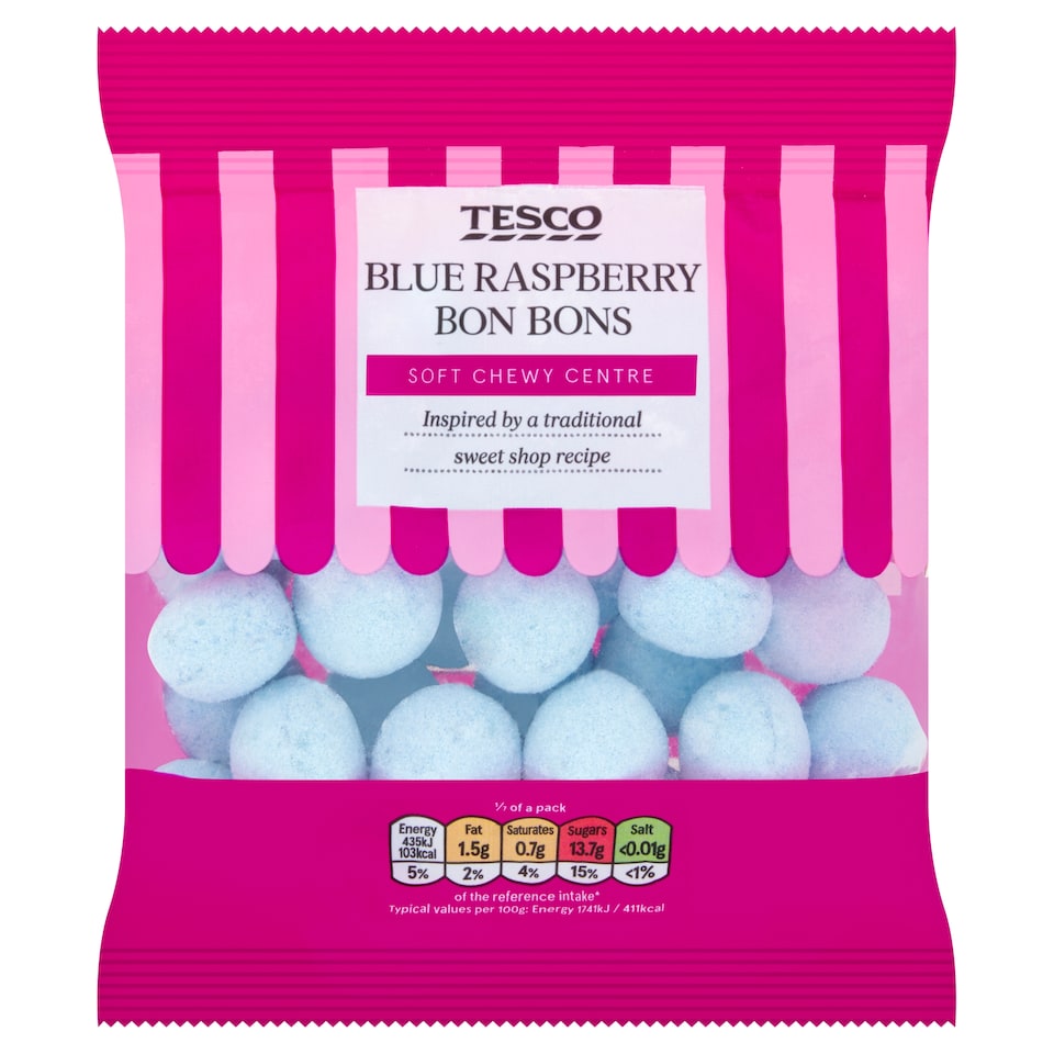 Tesco Blue Raspberry Bon Bons 175g