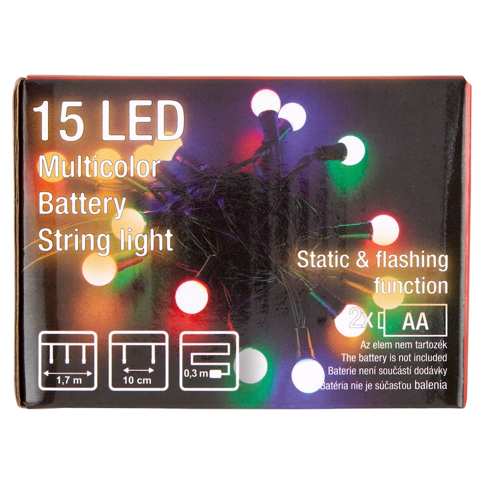 obrázok 1 z Snow Meister SM2693 15 LED farebné reťazové svetlo na batérie
