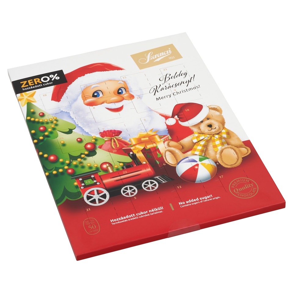 Szerencsi Zero% Advent Calendar Milk Chocolate with Sweetener 50 g