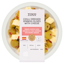 Tesco Chilli Spanish Olives With Cheese 160G