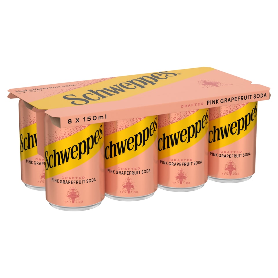 Schweppes Pink Grapefruit Soda 8x150ml