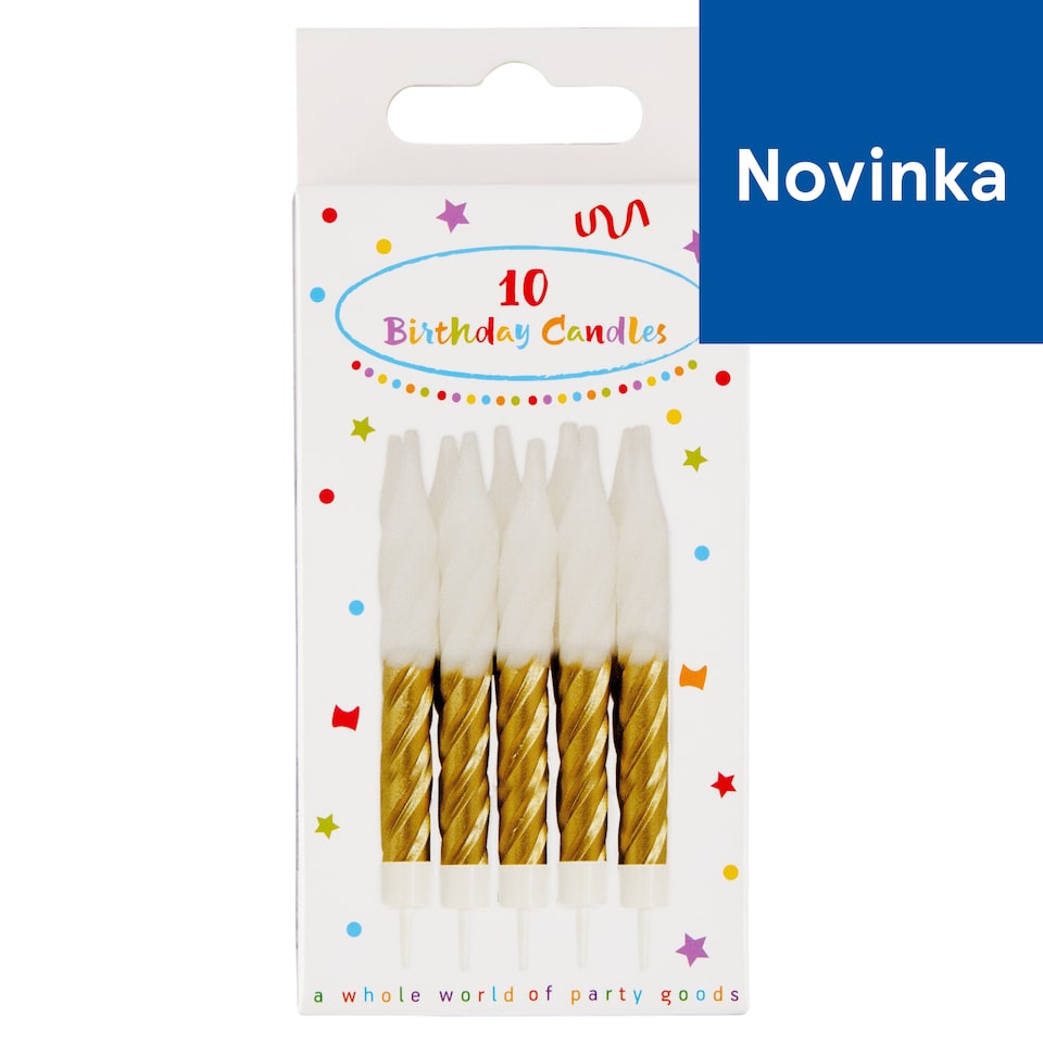 Decorata Party Gold Birthday Candles 10 pcs