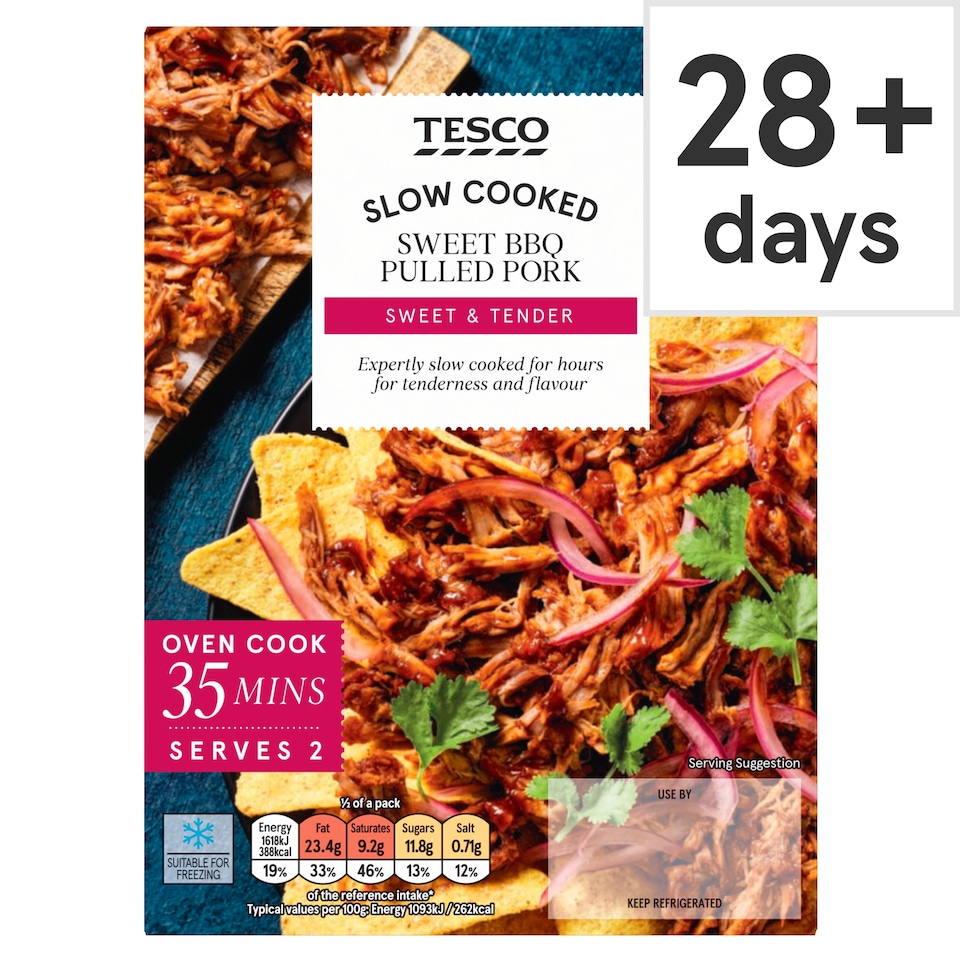 Tesco Sweet BBQ Pulled Pork 410g 