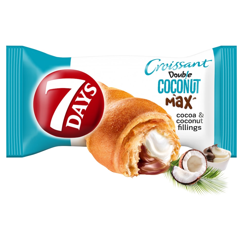 7 Days Croissant Double s kakaovou a kokosovou náplní 80g