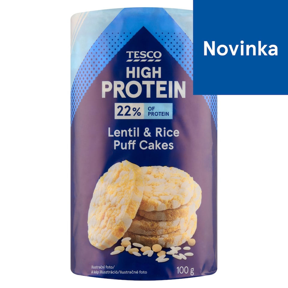 Tesco High Protein Lentil & Rice Puff Cakes 100 g