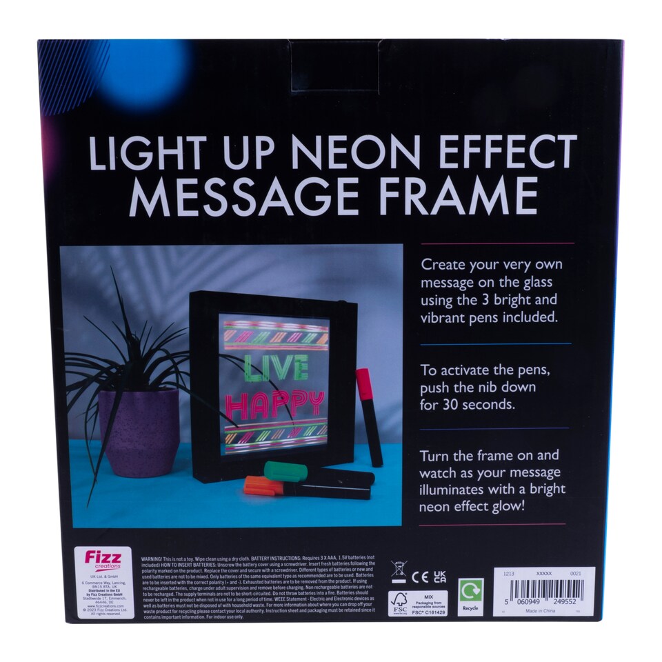 image 1 of Fizz Creations Neon Light Up Message Frame