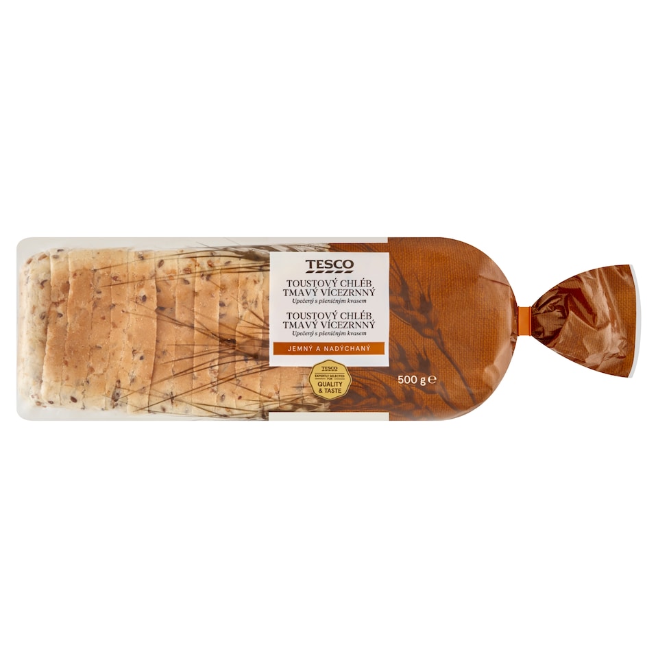 Tesco Toustový chléb tmavý vícezrnný 500g