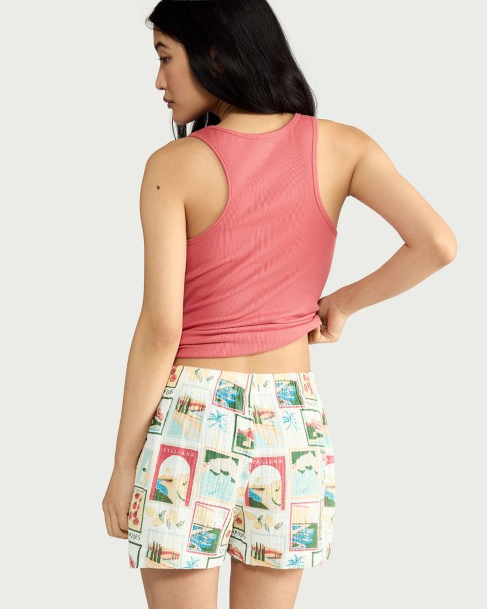 image 1 of F&F Cotton Rich Amalfi Print Short Pyjama Set in Multi Pink
