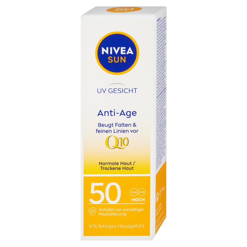 Obrázek 1 pro produkt Nivea Sun Pleťový krém na opalování proti vráskám Q10 OF 50 50ml