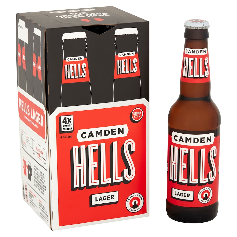 image 1 of Camden Hells Lager Bottle 4 X 330Ml