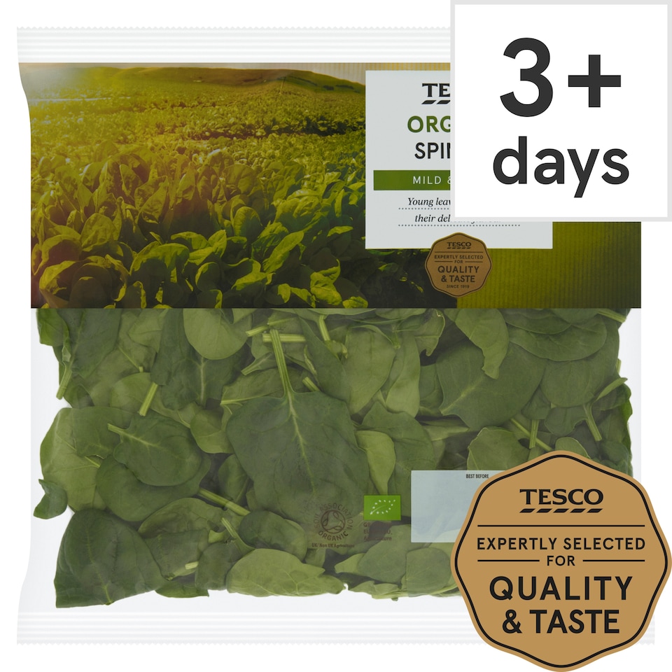 Tesco Organic Spinach 200G