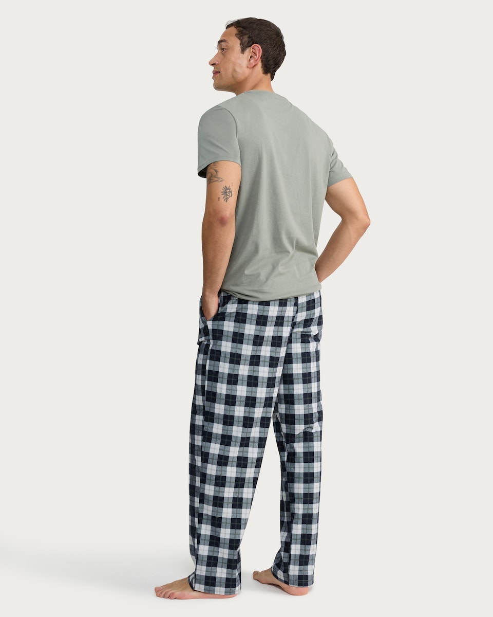 image 1 of F&F Embroidered Top and Check Bottoms Pyjamas in Multi