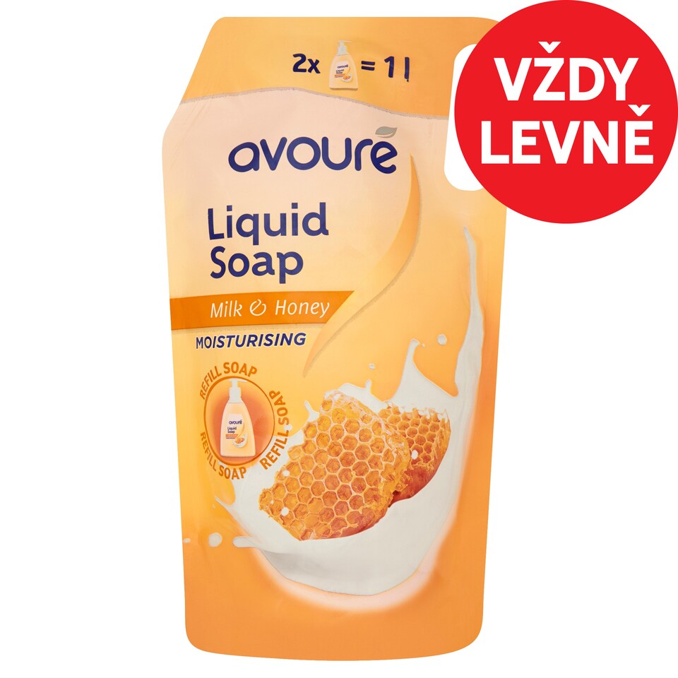 Avouré Milk & honey tekuté mýdlo 1l