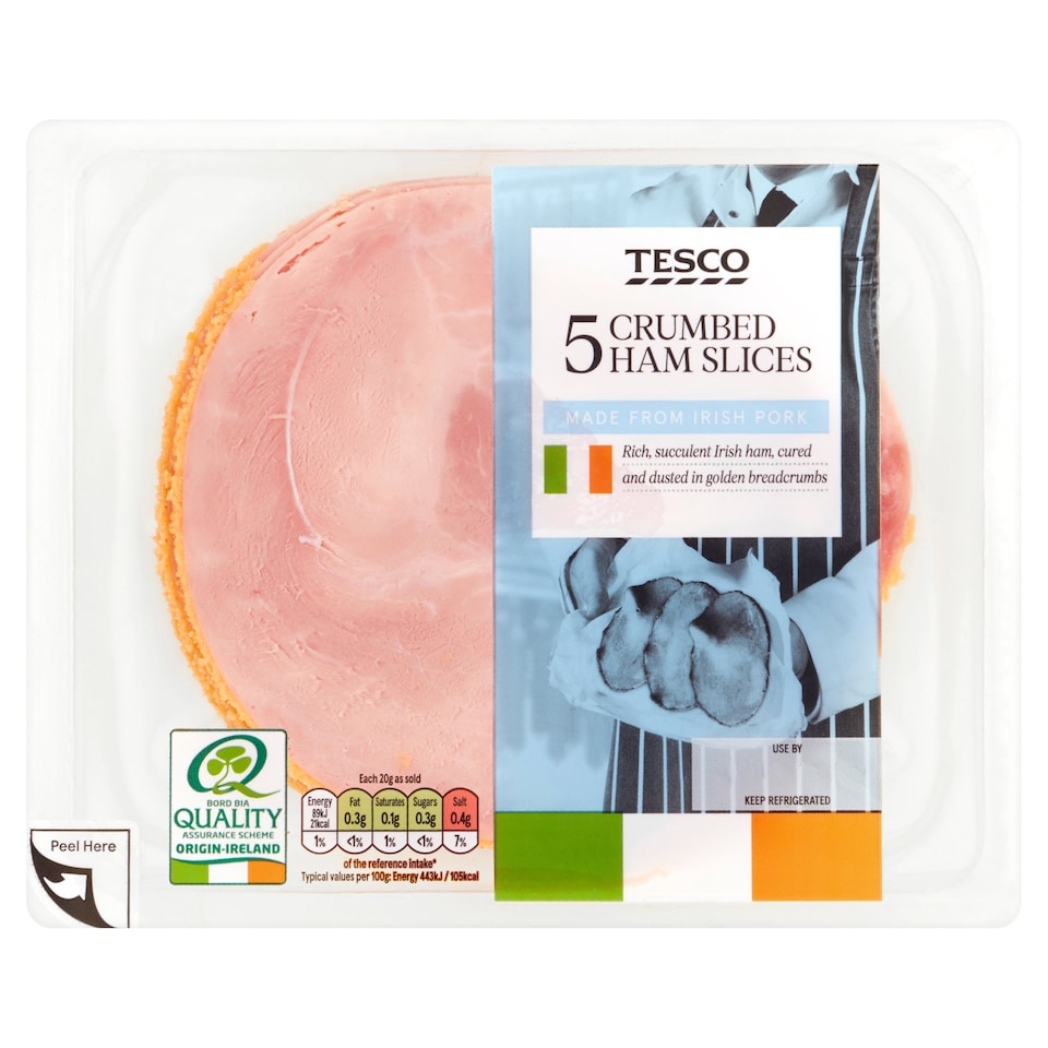 Tesco Deli Style Crumbed Ham 100G