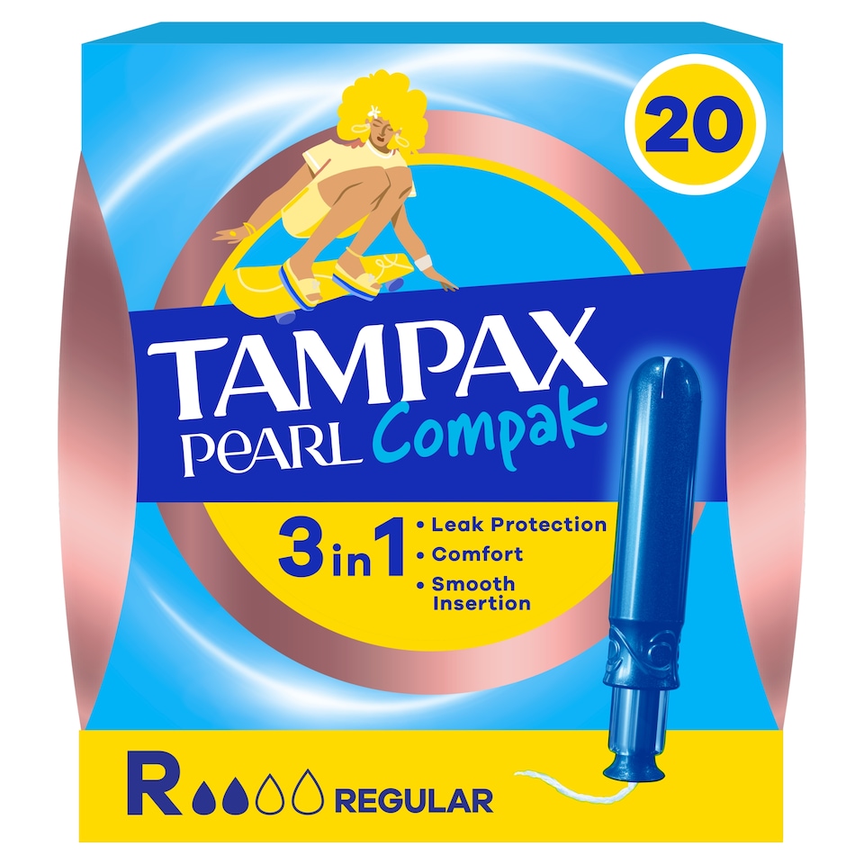 image 1 of Tampax Compak Pearl Tampons Regular 20CT
