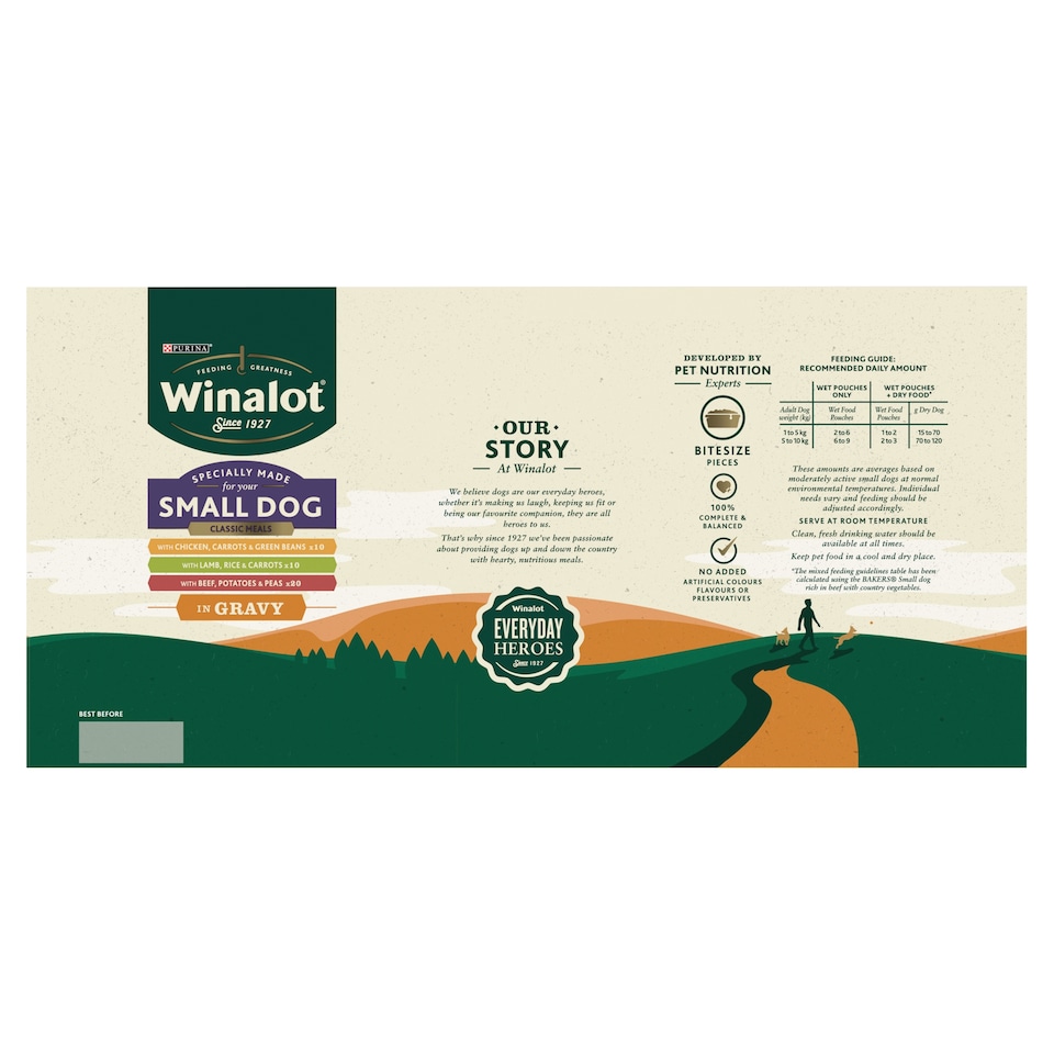 image 1 of Winalot Small Dog Pouches Classic Meal In Gravy 40X100g