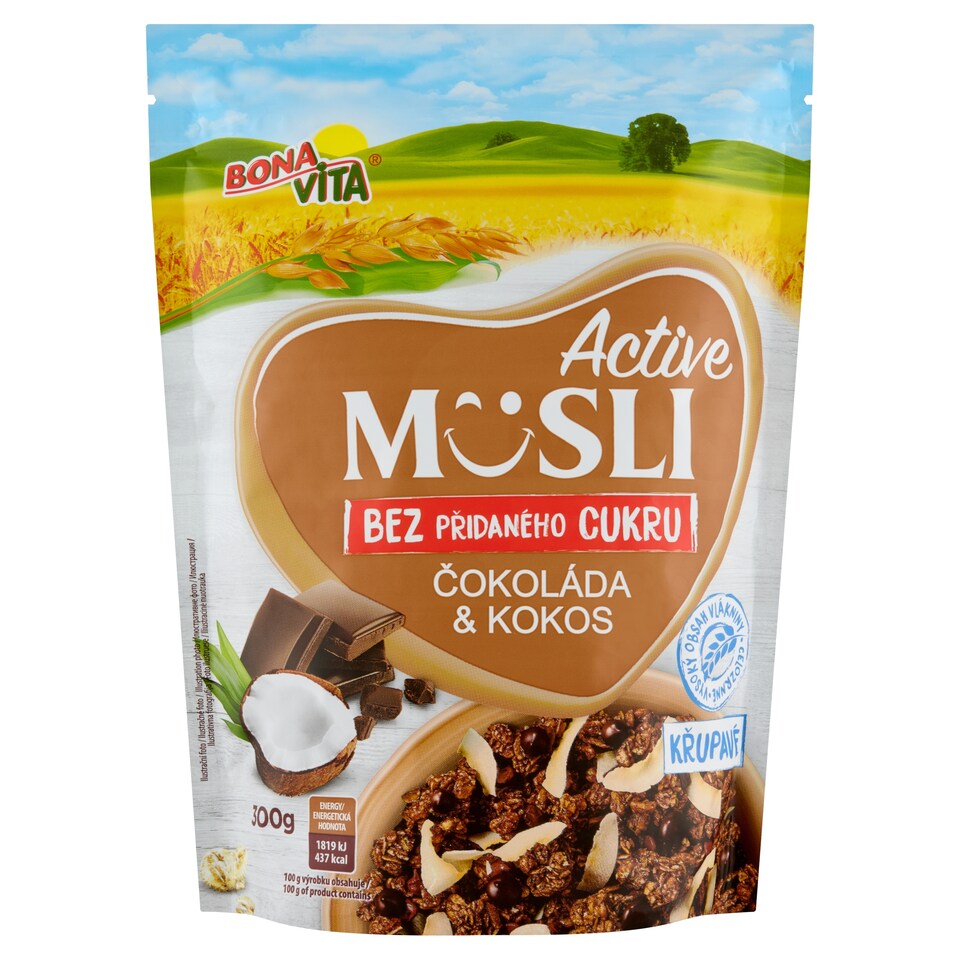 obrázok 1 z Bona Vita Active Chrumkavé müsli s čokoládou a kokosom 300 g