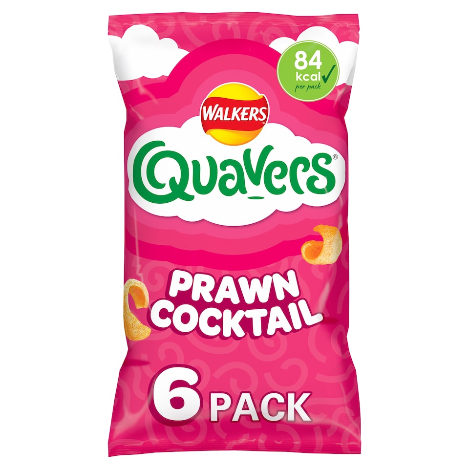 image 1 of Walkers Quavers Prawn Cocktail Multipack Crisps 6x16g