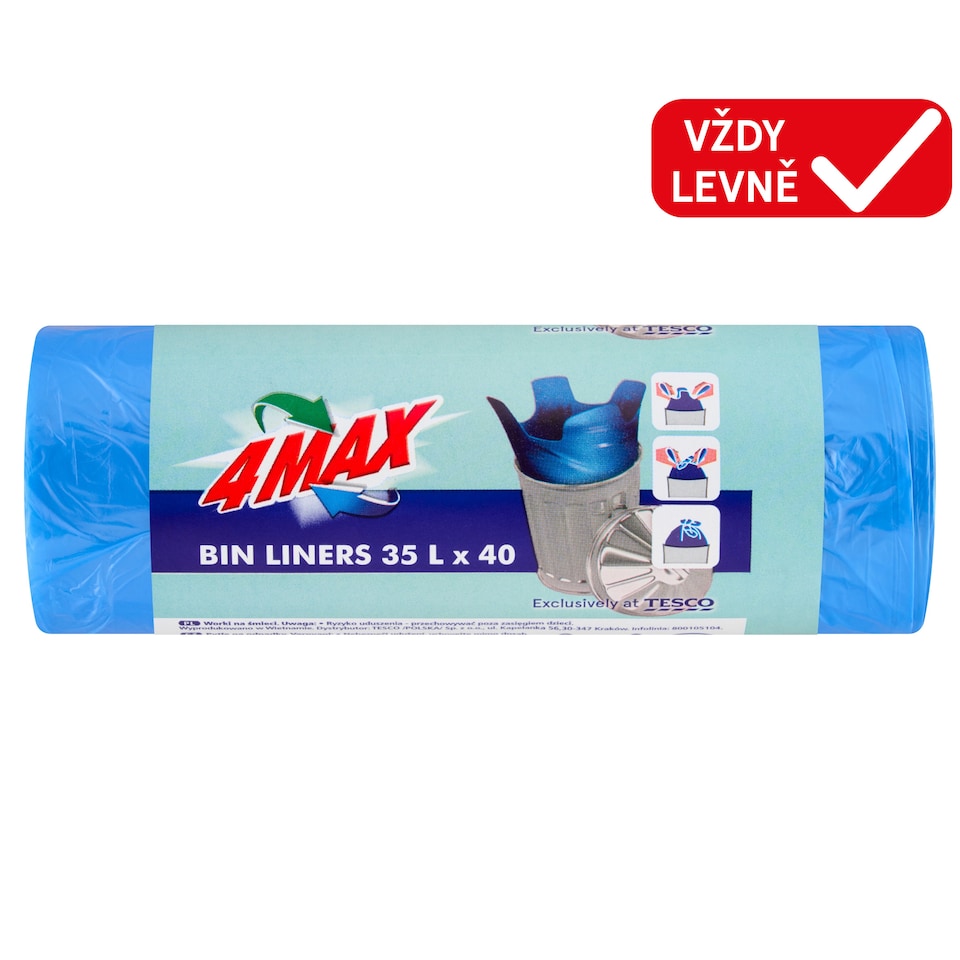 4MAX Pytle na odpadky 35 l 40 ks