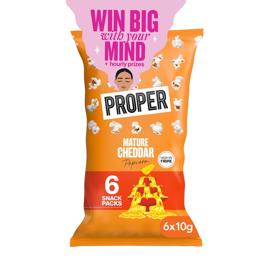 PROPER Mature Cheddar Popcorn 6 x 10g