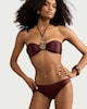 image 1 of F&F High Shine Bikini Bottoms in Chocolate