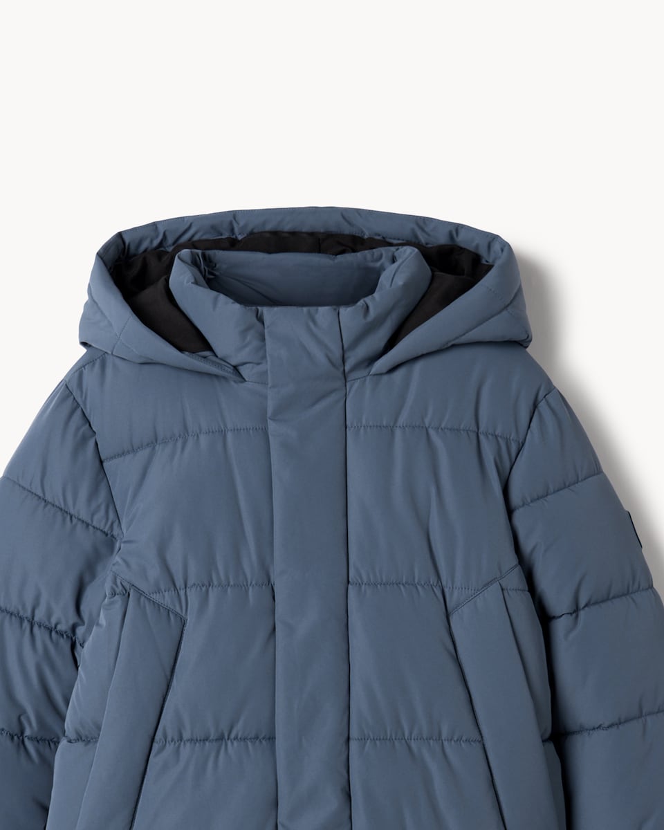 image 1 of F&F Boys Longline Padded Coat in Blue