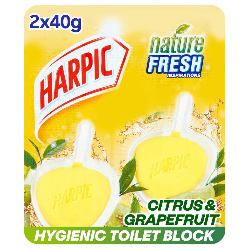 image 1 of Harpic Hygienic Citrus Toilet Block 2 X 40 G