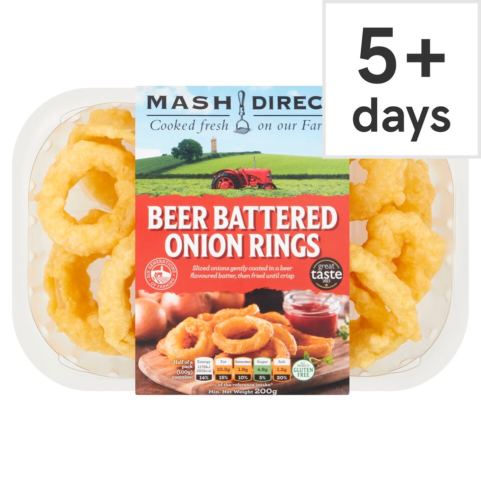 Mash Direct Beer Battered Onion Rings 200G