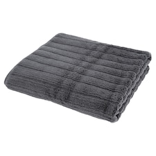 F&F Home Blue Charcoal Ribbed Bath Towel