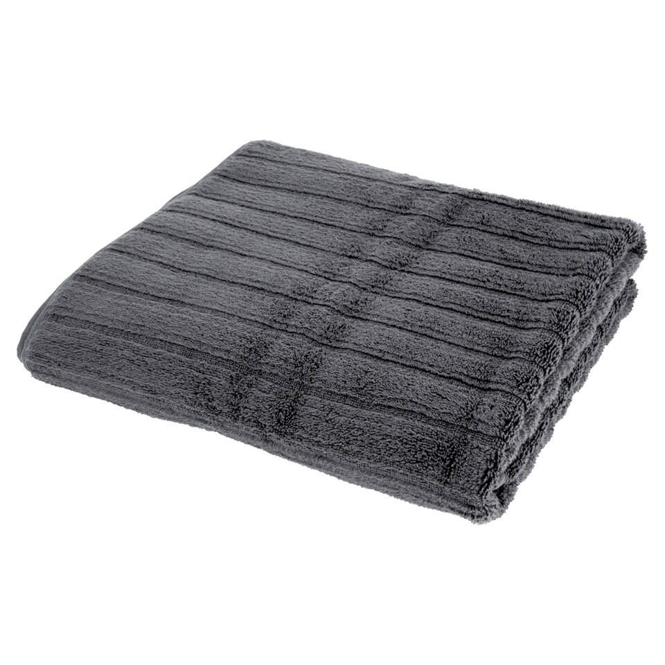 F&F Home Blue Charcoal Ribbed Bath Towel