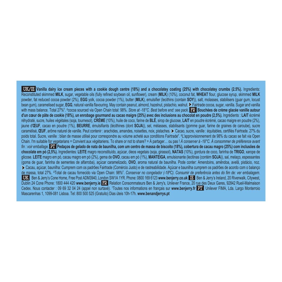 image 1 of Ben & Jerry's Peaces Cookie Dough Ice Cream 10 Pack 160ml